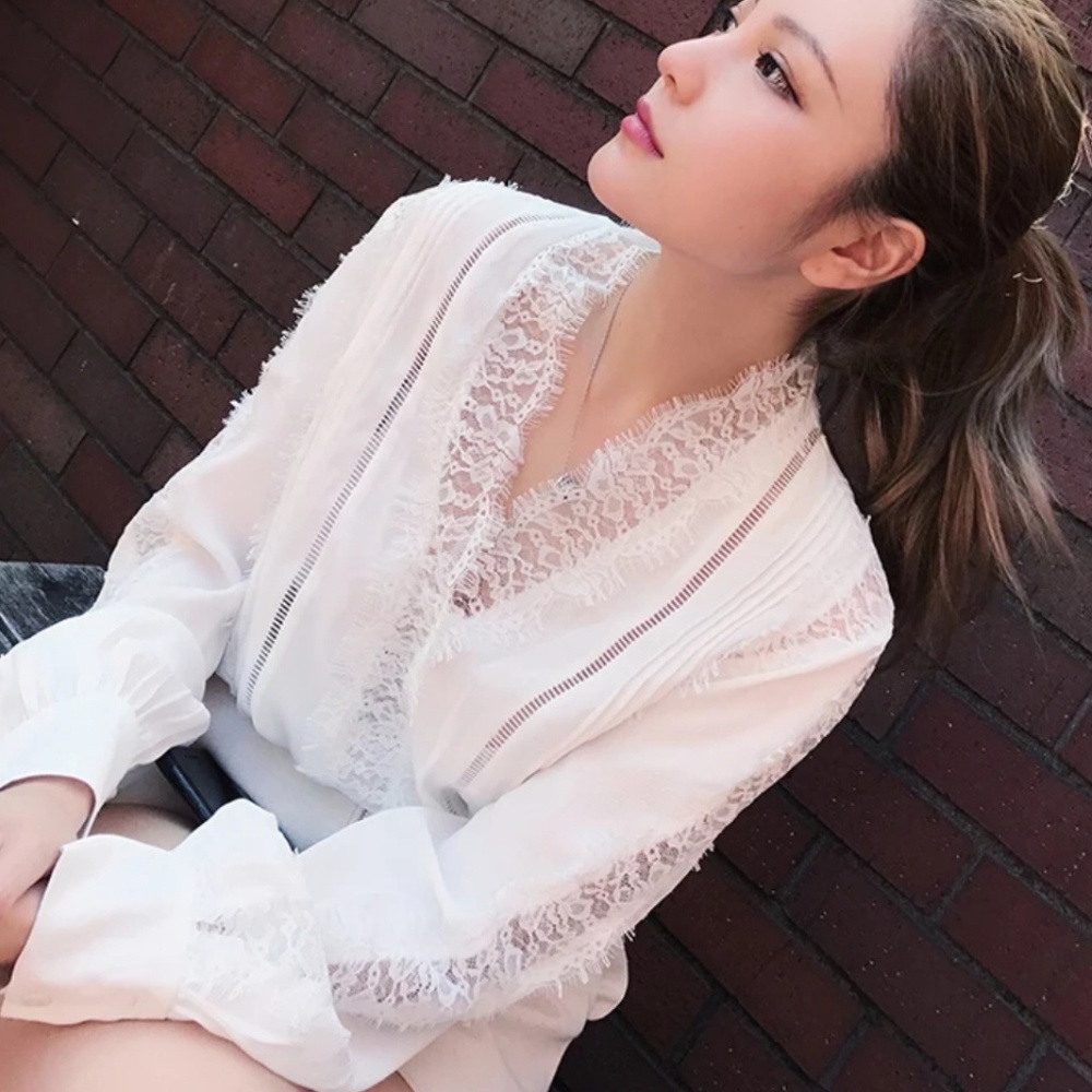 White lace shirt